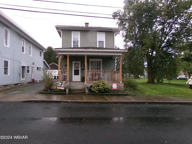 view of front of property with covered porch