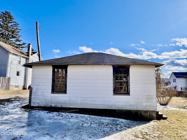 view of snowy exterior