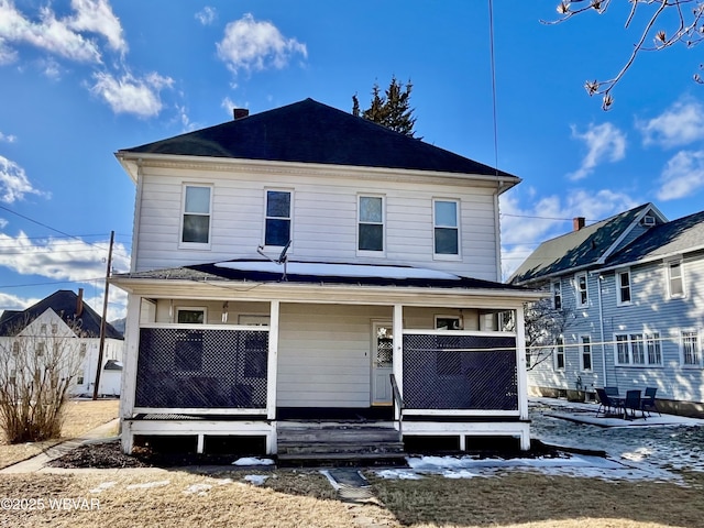 view of front of property with a porch