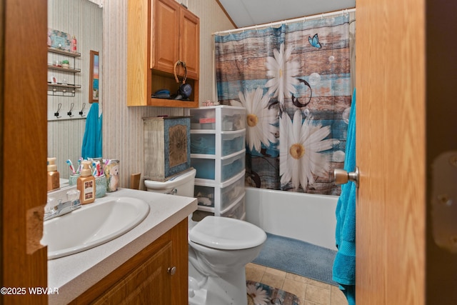 394 Rte 973, Cogan Station, PA 17728 - full bathroom featuring toilet, vanity, and shower / bath combo with shower curtain