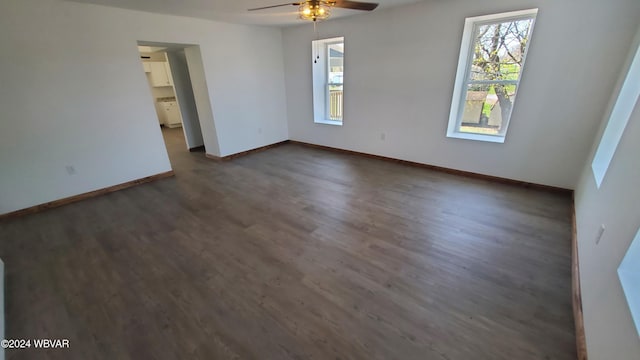 308 State St, Jersey Shore, PA 17740 - empty room with ceiling fan and dark wood-type flooring
