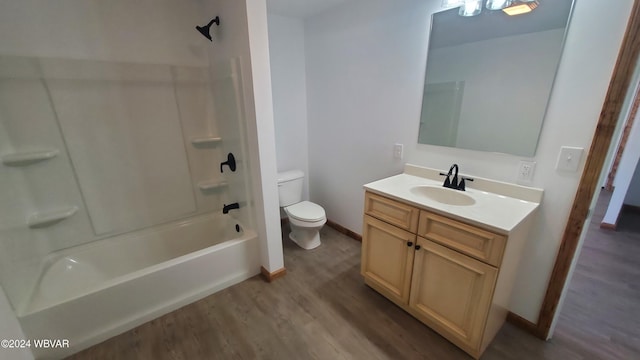 308 State St, Jersey Shore, PA 17740 - full bathroom featuring hardwood / wood-style floors, vanity, toilet, and shower / washtub combination