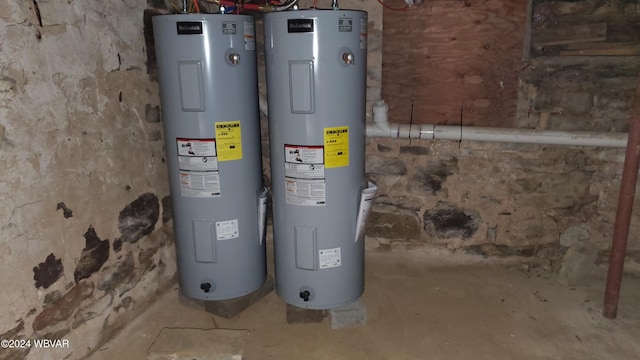 utility room featuring electric water heater