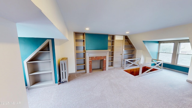 665 5th Ave, Williamsport, PA 17701 - living area featuring radiator, baseboards, carpet, and recessed lighting