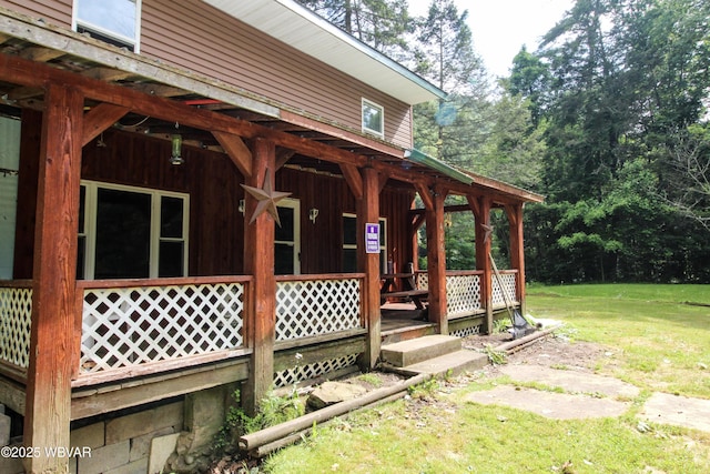486 Mcintyre Way, Cogan Station, PA 17728 - wooden porch featuring a lawn