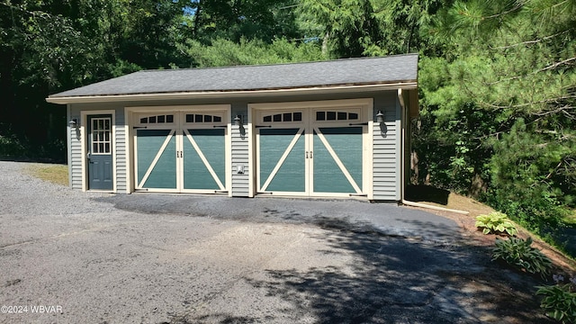 view of garage