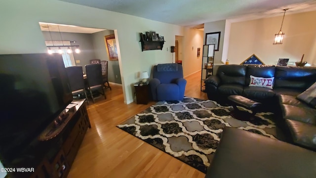 living room featuring wood-type flooring