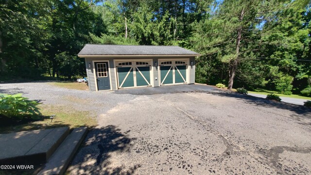 view of garage