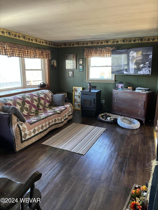 living room with hardwood / wood-style floors