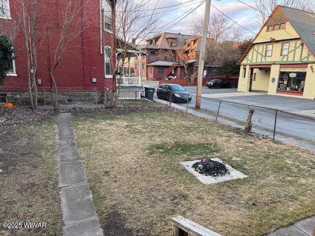 view of yard with fence