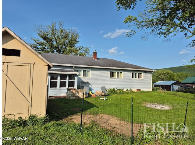 1520 Haagen Ln, Beech Creek, PA 16822 - back of property featuring a sunroom and a chimney