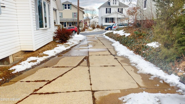 view of yard covered in snow