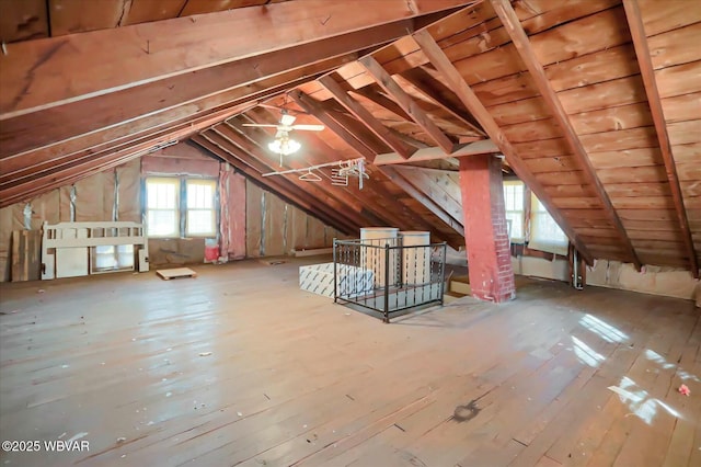 bonus room with lofted ceiling and wood-type flooring