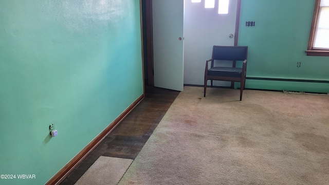 hallway featuring dark wood-type flooring