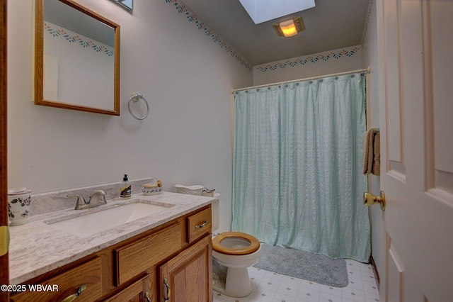 20 Hillcrest Dr, Cogan Station, PA 17728 - full bathroom featuring a skylight, vanity, and tile patterned floors