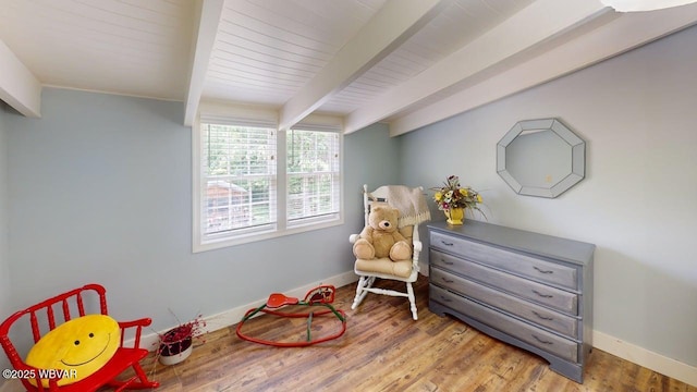 524 Pardee Rd, Millmont, PA 17845 - sitting room with beam ceiling and wood finished floors