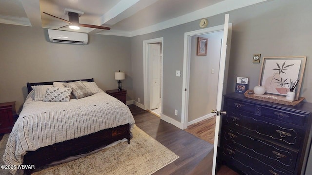 524 Pardee Rd, Millmont, PA 17845 - bedroom featuring a wall mounted air conditioner and wood finished floors