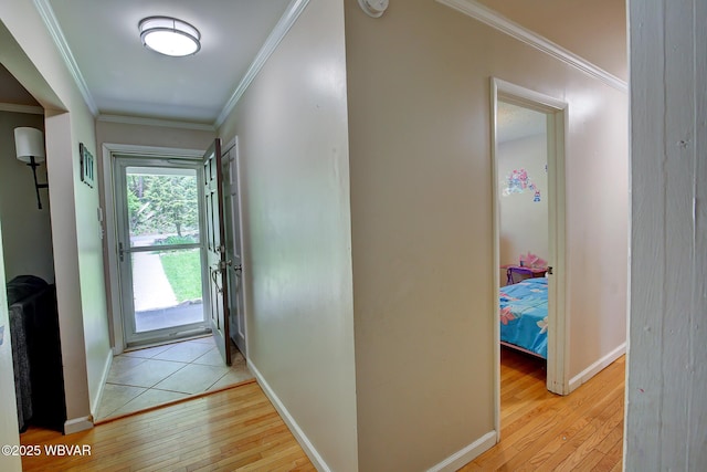 260 Selkirk Rd, Williamsport, PA 17701 - doorway with light wood-type flooring, crown molding, and baseboards