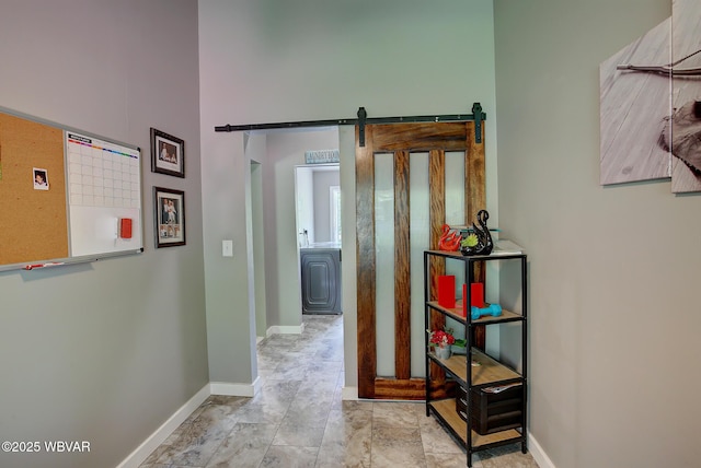 260 Selkirk Rd, Williamsport, PA 17701 - corridor with baseboards and a barn door