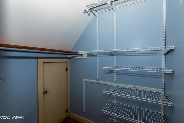 spacious closet featuring vaulted ceiling