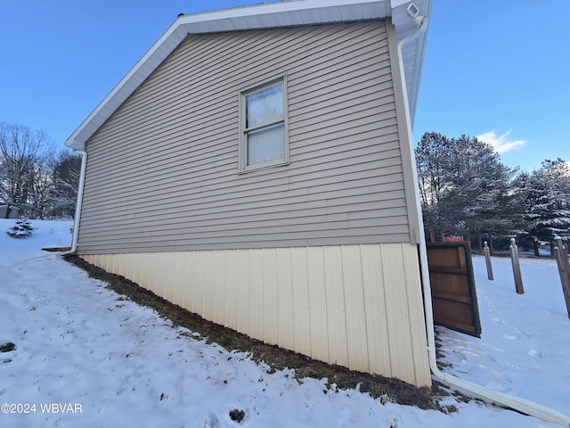 view of snowy exterior