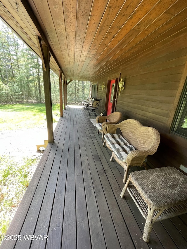 wooden deck with a porch