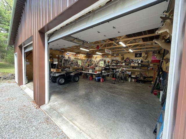 view of garage