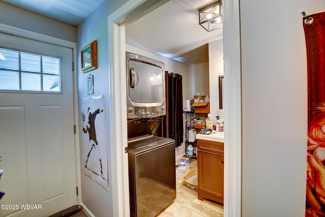 339 Spruce St, Jersey Shore, PA 17740 - foyer entrance featuring stacked washing machine and dryer