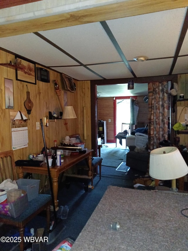 71 Hillcrest Dr, Towanda, PA 18848 - living area featuring wood walls and carpet
