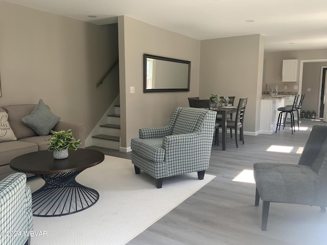 living room featuring light hardwood / wood-style floors