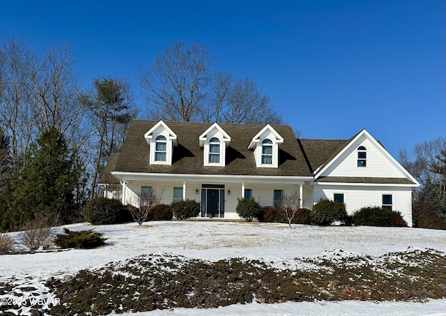 view of new england style home