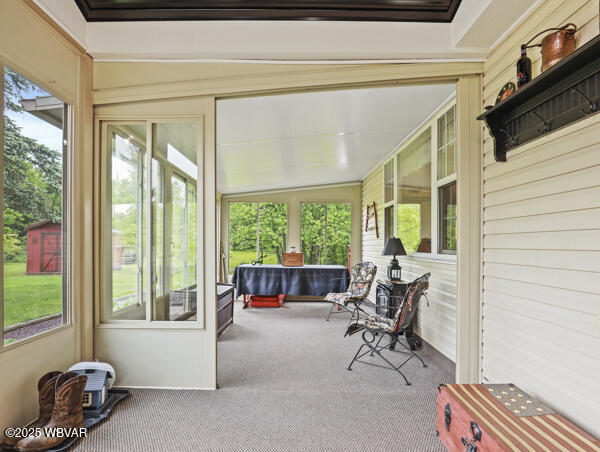 1498 Gainer Hill Rd, Dushore, PA 18614 - sunroom / solarium featuring carpet and healthy amount of natural light