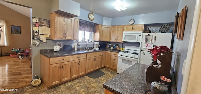 kitchen with sink and white appliances