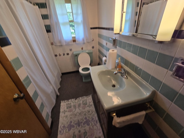4401 Pine Mountain Rd, Jersey Shore, PA 17740 - full bath with tile walls, vanity, and a shower with curtain