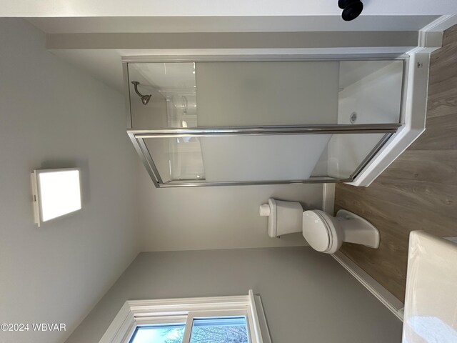 bathroom featuring walk in shower