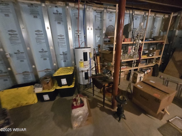 utility room featuring water heater