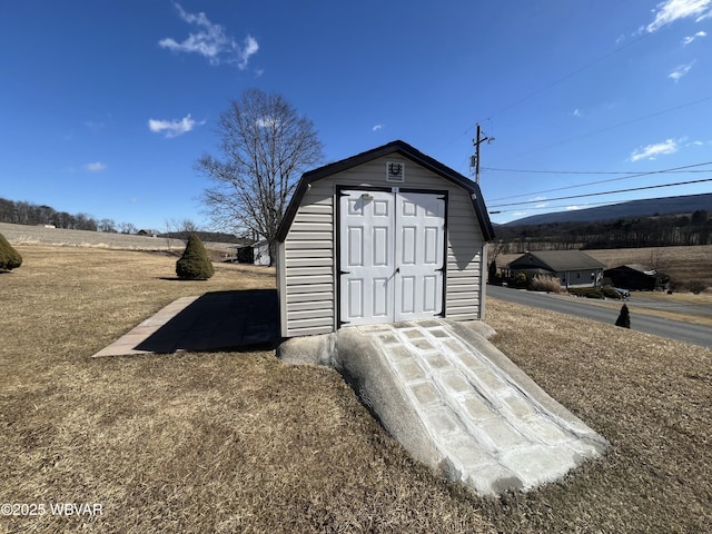 view of shed