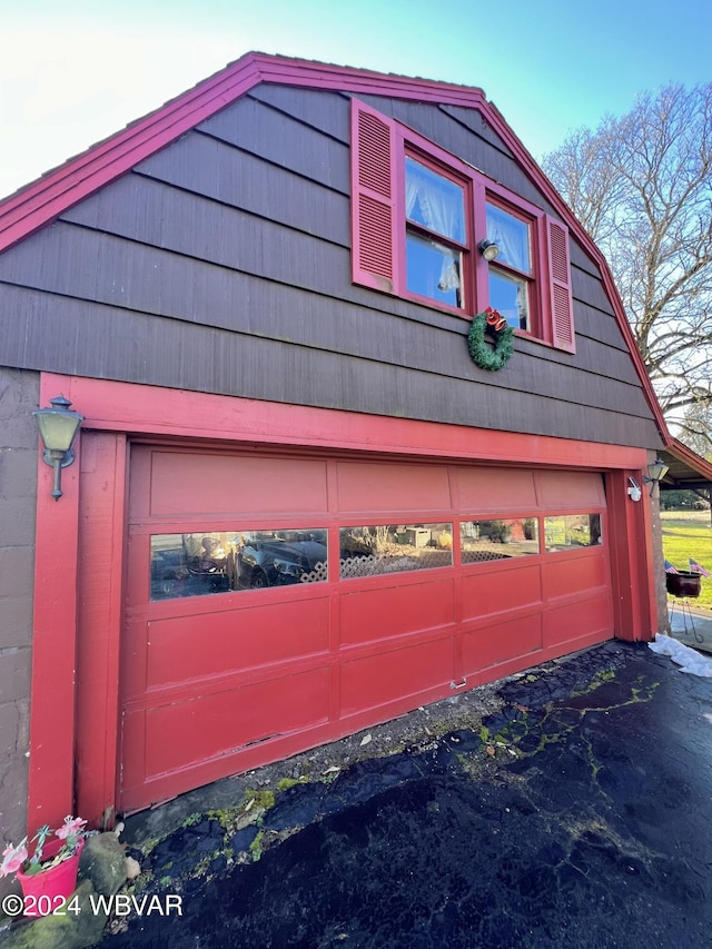 view of garage