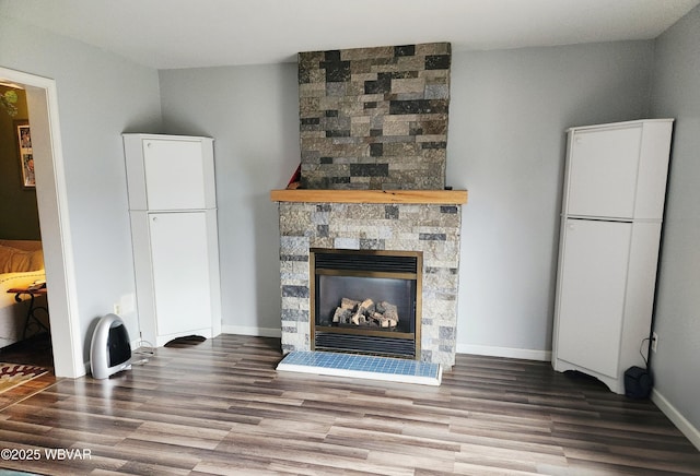 59 Keyser Cir, Williamsport, PA 17701 - unfurnished living room with wood finished floors and a fireplace