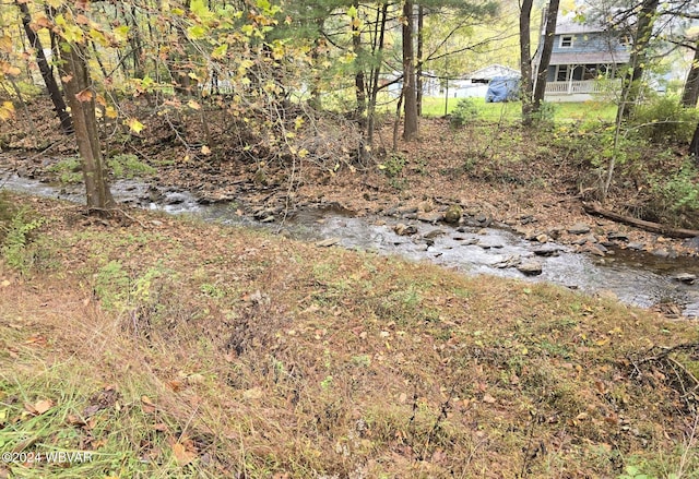 view of yard with a water view