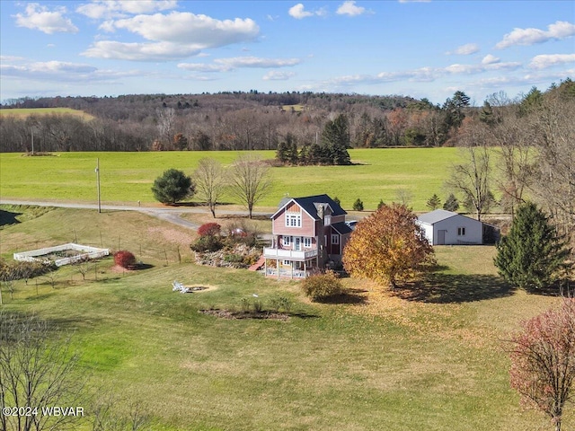 bird's eye view with a rural view