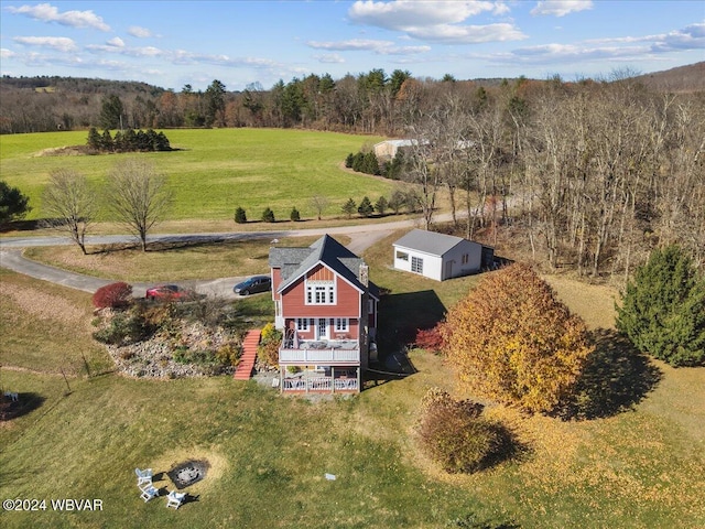 aerial view with a rural view