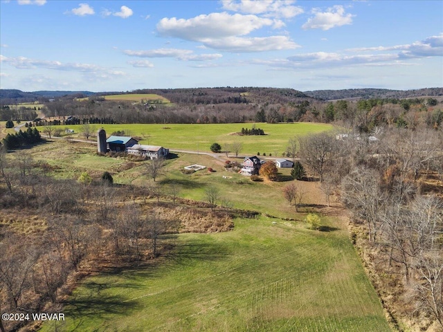 bird's eye view with a rural view