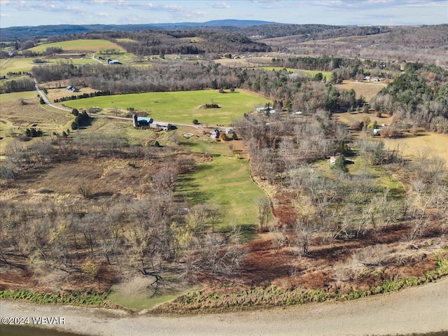 drone / aerial view with a rural view