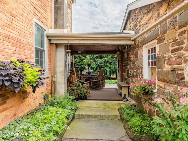 exterior space featuring a porch