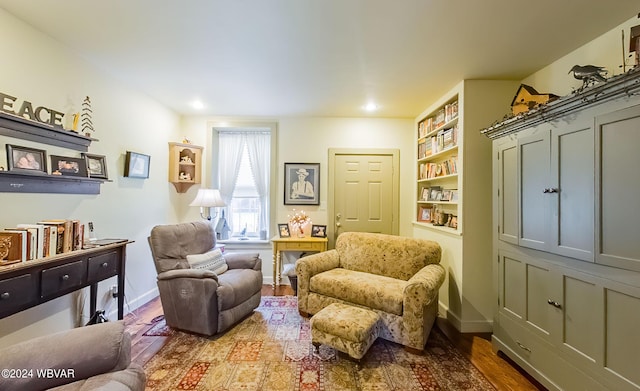 sitting room featuring hardwood / wood-style flooring