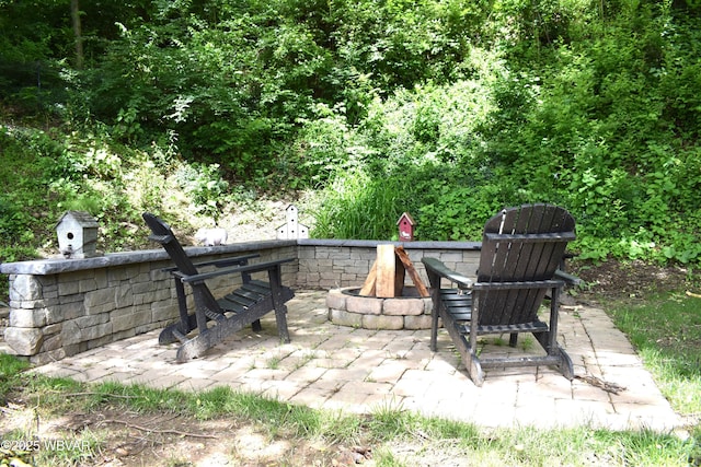 201 Richey St, Lock Haven, PA 17745 - view of patio featuring a fire pit