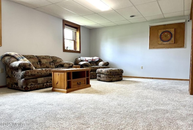 150 Pine Creek Ave, Jersey Shore, PA 17740 - carpeted living area with a drop ceiling and baseboards