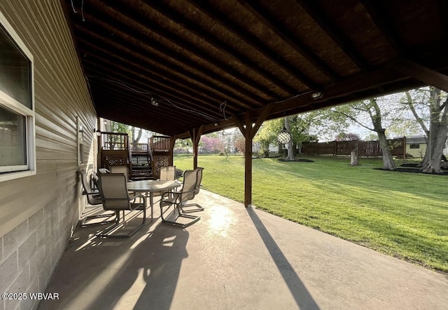 150 Pine Creek Ave, Jersey Shore, PA 17740 - view of patio / terrace with outdoor dining area and stairway