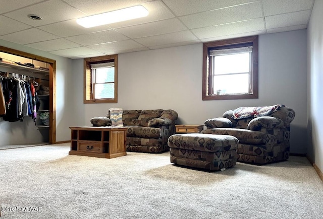 150 Pine Creek Ave, Jersey Shore, PA 17740 - carpeted living room featuring a drop ceiling